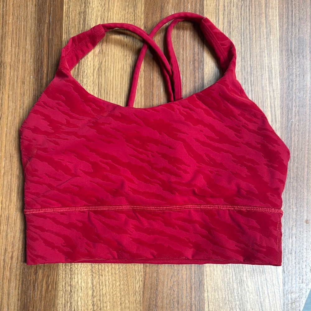 Lululemon Red Sports Bra with Racerback Design